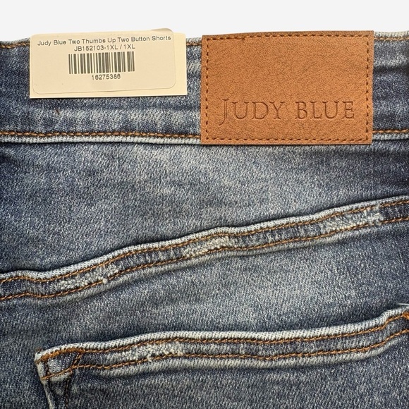 Judy Blue 2-Button Dad Shorts Size XL Distressed Medium Wash Stretch 152103 - Picture 10 of 12